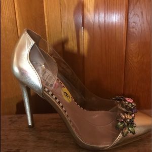 Gold & Clear Betsy Johnson Pump